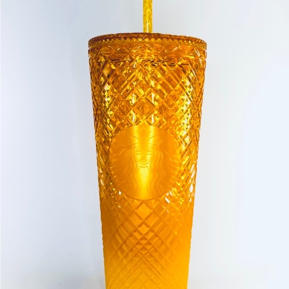 Starbucks Orange Mango Jeweled Cup Ombre Studded Tumbler Cup Venti 24oz NWT 2022 - Picture 9 of 9